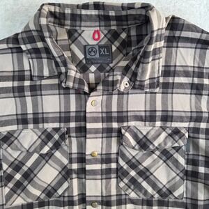 Magpul Flannel Shirt Mens XL Grey Black Plaid Snap Button Tactical Outdoor